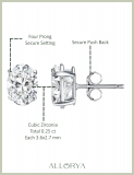 0.25 Cttw Oval Cubic Zirconia Solitaire Stud Earrings for Women in 925 Sterling Silver in Push Back