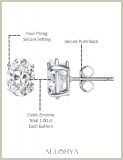 1.00 Cttw Oval Cubic Zirconia Solitaire Stud Earrings for Women in 925 Sterling Silver in Push Back