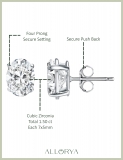 1.50 Cttw Oval Cubic Zirconia Solitaire Stud Earrings for Women in 925 Sterling Silver in Push Back