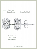 2.50 Cttw Oval Cubic Zirconia Solitaire Stud Earrings for Women in 925 Sterling Silver in Push Back