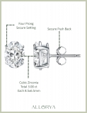 3.00 Cttw Oval Cubic Zirconia Solitaire Stud Earrings for Women in 925 Sterling Silver in Push Back