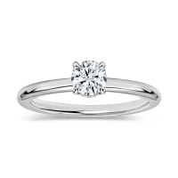 0.25 Ctw Round Cubic Zirconia Classic Solitaire Engagement Ring, 925 Sterling Silver