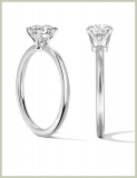 0.75 Ctw Round Cubic Zirconia Classic Solitaire Engagement Ring, 925 Sterling Silver