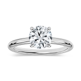 1 Ctw Round Cubic Zirconia Classic Solitaire Engagement Ring 925 Sterling Silver