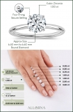 1 Ctw Round Cubic Zirconia Classic Solitaire Engagement Ring 925 Sterling Silver