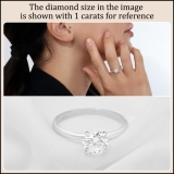 1.25 Ctw Round Cubic Zirconia Classic Solitaire Engagement Ring, 925 Sterling Silver