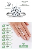 3.00 Ctw Round Cubic Zirconia Classic Solitaire Engagement Ring, 925 Sterling Silver