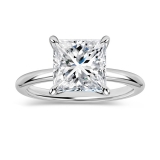 2.00 Ctw Princess Cubic Zirconia Solitaire Ring,925 Sterling Silver