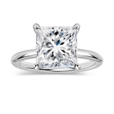 2.50 Ctw Princess Cubic Zirconia Solitaire Ring,925 Sterling Silver