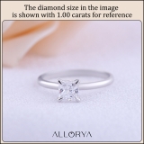 2.50 Ctw Princess Cubic Zirconia Solitaire Ring,925 Sterling Silver