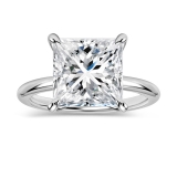 3.00 Ctw Princess Cubic Zirconia Solitaire Ring,925 Sterling Silver