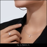 0.25 Ctw Round Solitaire Cubic Zirconia Classic Four Prong Pendant with 18 inch Silver Chain, 925 Sterling Silver