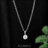0.25 Ctw Round Solitaire Cubic Zirconia Classic Four Prong Pendant with 18 inch Silver Chain, 925 Sterling Silver
