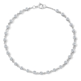 Bezel Set Link Bracelet for Women with 1 ctw Round Cubic Zirconia in 925 Sterling Silver