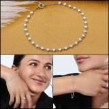 Bezel Set Link Bracelet for Women with 1 ctw Round Cubic Zirconia in 925 Sterling Silver
