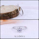 925 Sterling Silver Hidden Halo Solitaire Ring, 1.29 ctw, Round Cubic Zirconia