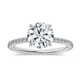 925 Sterling Silver Hidden Halo Solitaire Ring, 1.79 ctw, Round Cubic Zirconia