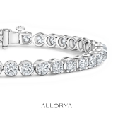 10.00 Ctw Round Cubic Zirconia Classic Linear Tennis Bracelet, 925 Sterling Silver