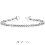 2.00 Ctw Round Cubic Zirconia Classic Linear Tennis Bracelet, 925 Sterling Silver