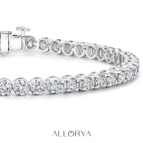 5.00 Ctw Round Cubic Zirconia Classic Linear Tennis Bracelet, 925 Sterling Silver