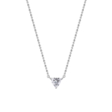 0.50 Ctw Trillion Cubic Zirconia 3 Prong Minimalist Solitaire Pendant with 18 inch Silver Chain, 925 Sterling Silver