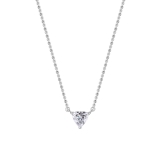 0.75 Ctw Trillion Cubic Zirconia 3 Prong Minimalist Solitaire Pendant with 18 inch Silver Chain, 925 Sterling Silver
