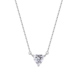 2.00 Ctw Trillion Cubic Zirconia 3 Prong Minimalist Solitaire Pendant with 18 inch Silver Chain, 925 Sterling Silver