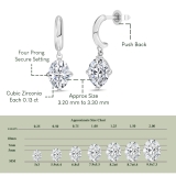 0.25 Ctw Oval Cubic Zirconia Solitaire Classic Drop Earrings for Women in 925 Sterling Silver in Push Back