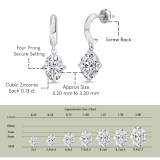 0.25 Ctw Oval Cubic Zirconia Solitaire Classic Drop Earrings for Women in 925 Sterling Silver in Screw Back