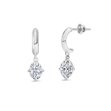 0.75 Ctw Oval Cubic Zirconia Solitaire Classic Drop Earrings for Women in 925 Sterling Silver in Screw Back