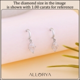 0.75 Ctw Oval Cubic Zirconia Solitaire Classic Drop Earrings for Women in 925 Sterling Silver in Screw Back