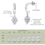 0.75 Ctw Oval Cubic Zirconia Solitaire Classic Drop Earrings for Women in 925 Sterling Silver in Screw Back
