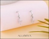 1.00 Ctw Oval Cubic Zirconia Solitaire Classic Drop Earrings for Women in 925 Sterling Silver in Screw Back