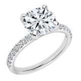 925 Sterling Silver 4 Prong Solitaire Engagement Ring , 2.25 Cttw Round Cubic Zirconia