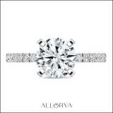 925 Sterling Silver 4 Prong Solitaire Engagement Ring , 2.25 Cttw Round Cubic Zirconia