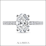 925 Sterling Silver Classic Solitaire Ring 2.25 Cttw, Oval & Round Cubic Zirconia