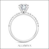 925 Sterling Silver Classic Solitaire Ring 2.25 Cttw, Oval & Round Cubic Zirconia