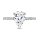 925 Sterling Silver Teardrop Ring, 3.25 ctw Pear & Round Cubic Zirconia