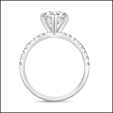 925 Sterling Silver Teardrop Ring, 3.25 ctw Pear & Round Cubic Zirconia