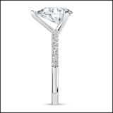 925 Sterling Silver Teardrop Ring, 3.25 ctw Pear & Round Cubic Zirconia
