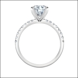 925 Sterling Silver Engagement Ring, 2.25 ctw Cushion & Round Cubic Zirconia