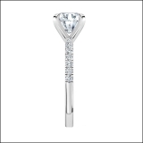 925 Sterling Silver Engagement Ring, 3.25 ctw Cushion & Round Cubic Zirconia