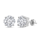 1.00 Cttw Cushion Cubic Zirconia Solitaire Earrings ,925 Sterling Silver in Screw Back