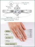 0.25 Carat Pear Shape Cubic Zirconia Sparkling Solitaire Engagement Ring for Women in 925 Sterling Silver