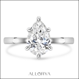 2.00 Carat Pear Shape Cubic Zirconia Sparkling Solitaire Engagement Ring for Women in 925 Sterling Silver