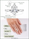 3.00 Carat Pear Shape Cubic Zirconia Sparkling Solitaire Engagement Ring for Women in 925 Sterling Silver