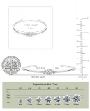 0.75 ctw Round Cubic Zirconia 5 Stone Open Cuff Bracelet for Women in 925 Sterling Silver