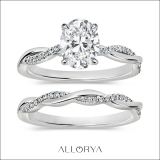 925 Sterling Silver Criss Cross Ring Set, 1.75 ctw Oval & Round Cubic Zirconia