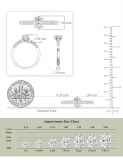 Oval (1.00 CT) & Round (0.23 CT) Cubic Zirconia Solitaire Engagement Ring for Women in 925 Sterling Silver Size 7