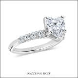 Heart Shape (1.00 CT) & Round (0.23 CT) Cubic Zirconia 4 Prong Solitaire Engagement Ring for Women in 925 Sterling Silver